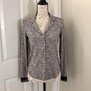 Victoria’s Secret Leopard Lace Print Pj Top